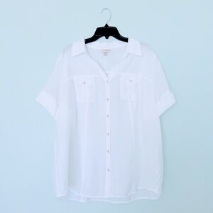 Roz & Ali White Button Up Shirt